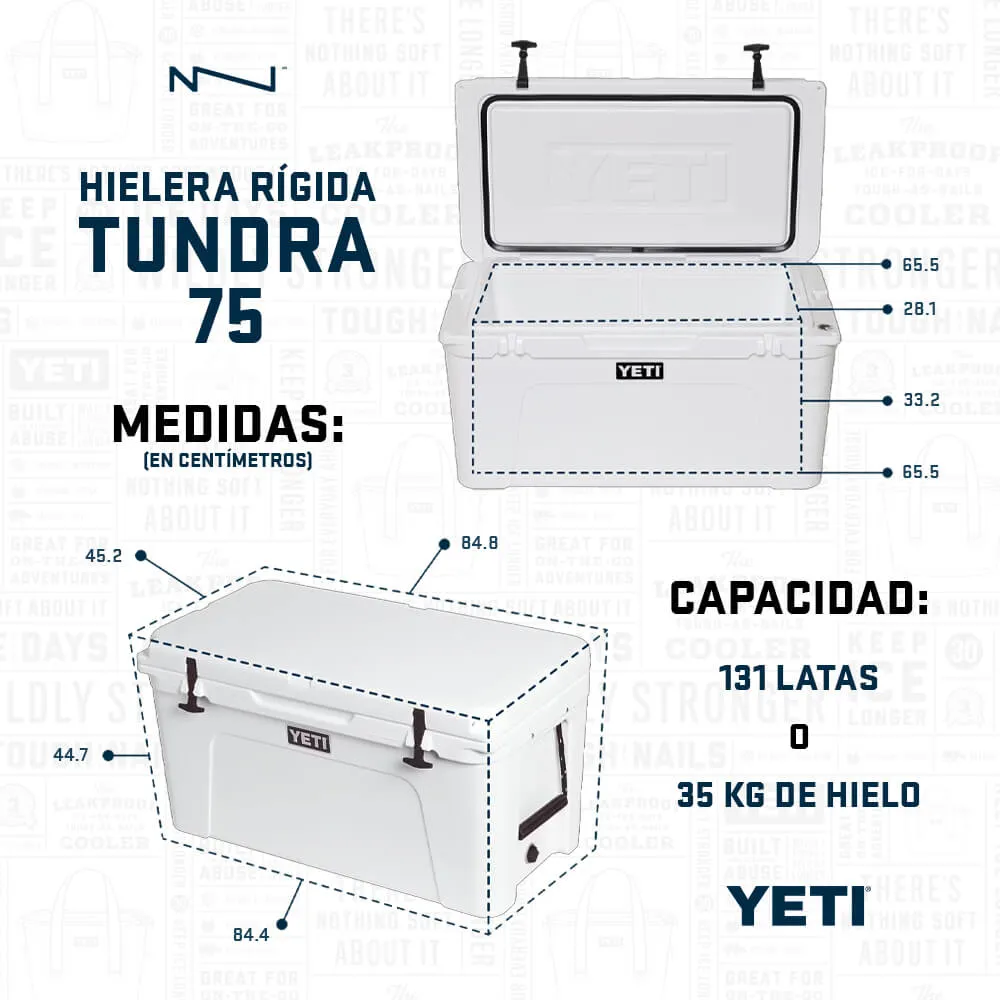 10075020000 HIELERA RIGIDA TUNDRA 75 BLANCA MARCA YETI