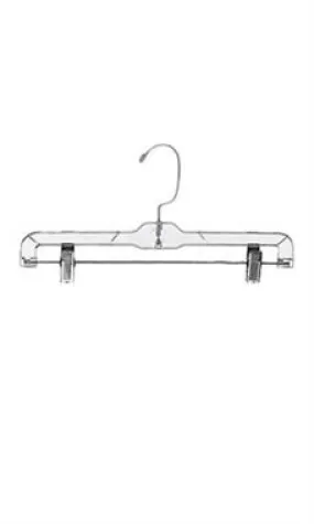 14 Clear Plastic Skirt and Pants Hangers Metal Clips