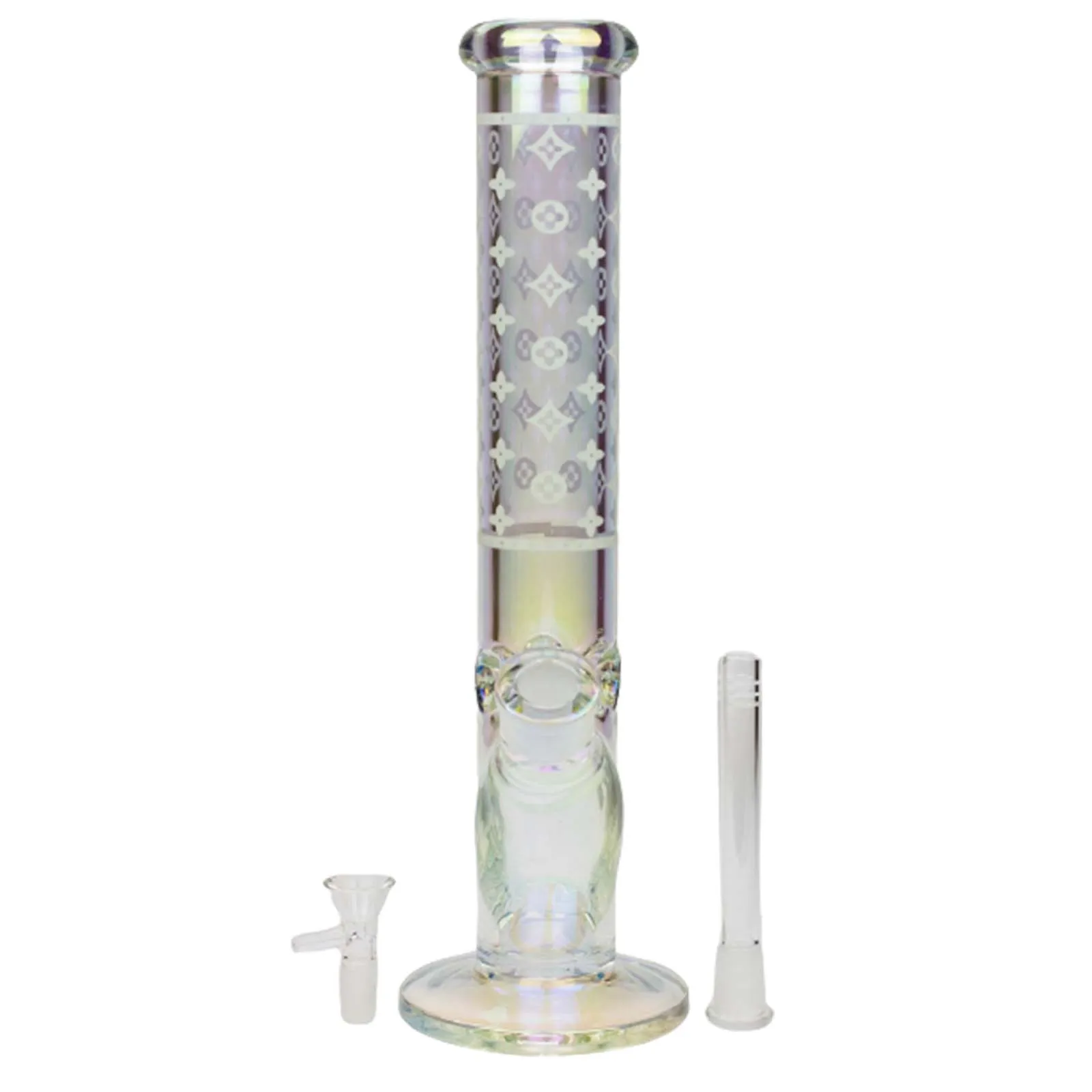 14" Luxury Electroplated Straight Tube Bong