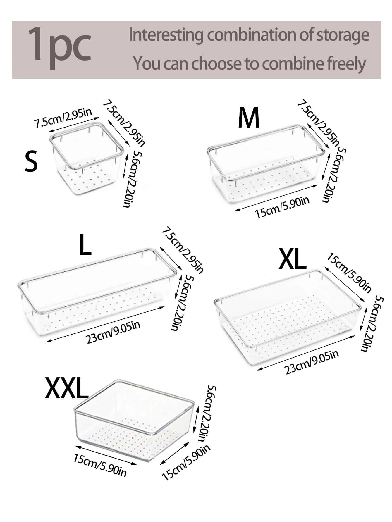 1pc PMMA Makeup Storage Box, Minimalist Clear Makeup Storage Box For Home