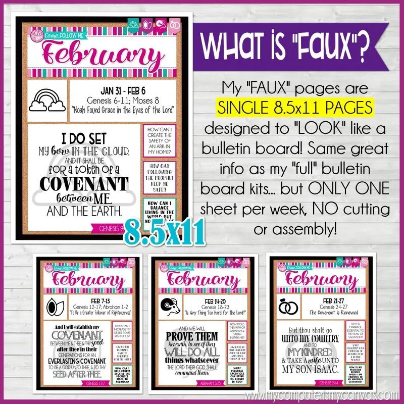 2022 CFM Old Testament "FAUX" Bulletin Board Sheets {FEBRUARY} PRINTABLE