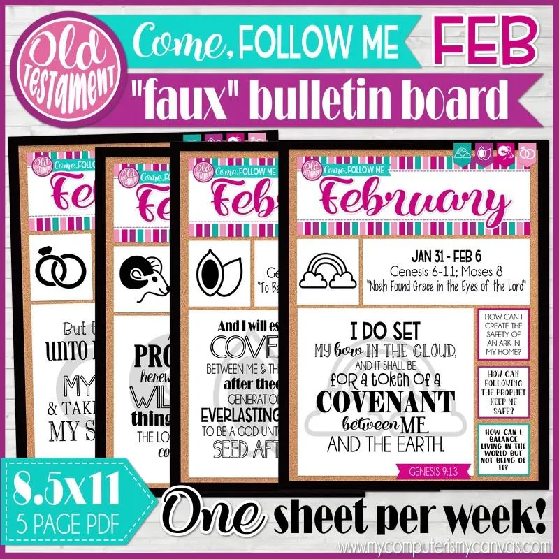 2022 CFM Old Testament "FAUX" Bulletin Board Sheets {FEBRUARY} PRINTABLE