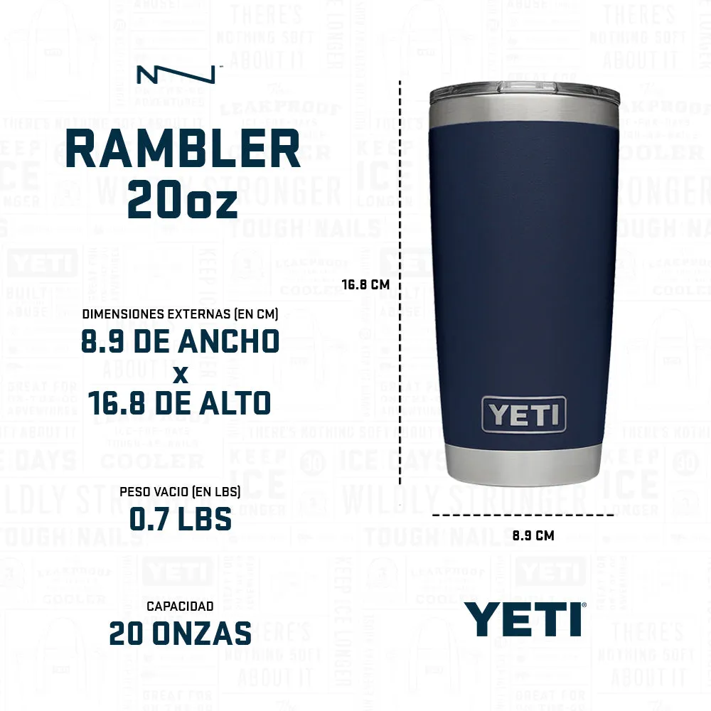 21071502223 TERMO RAMBLER 20oz BLANCO MARCA YETI