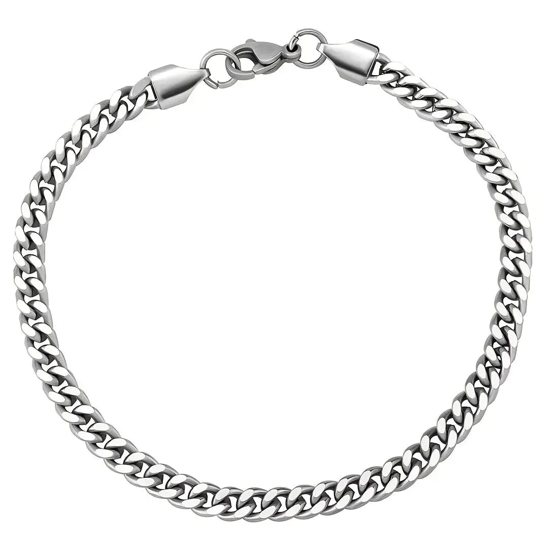 4mm Miami Cuban Bracelet in White Gold