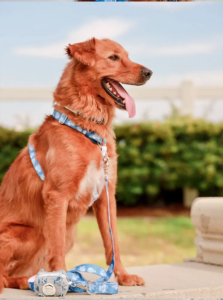 Adjustable Pet Health Strap Harness | Denim