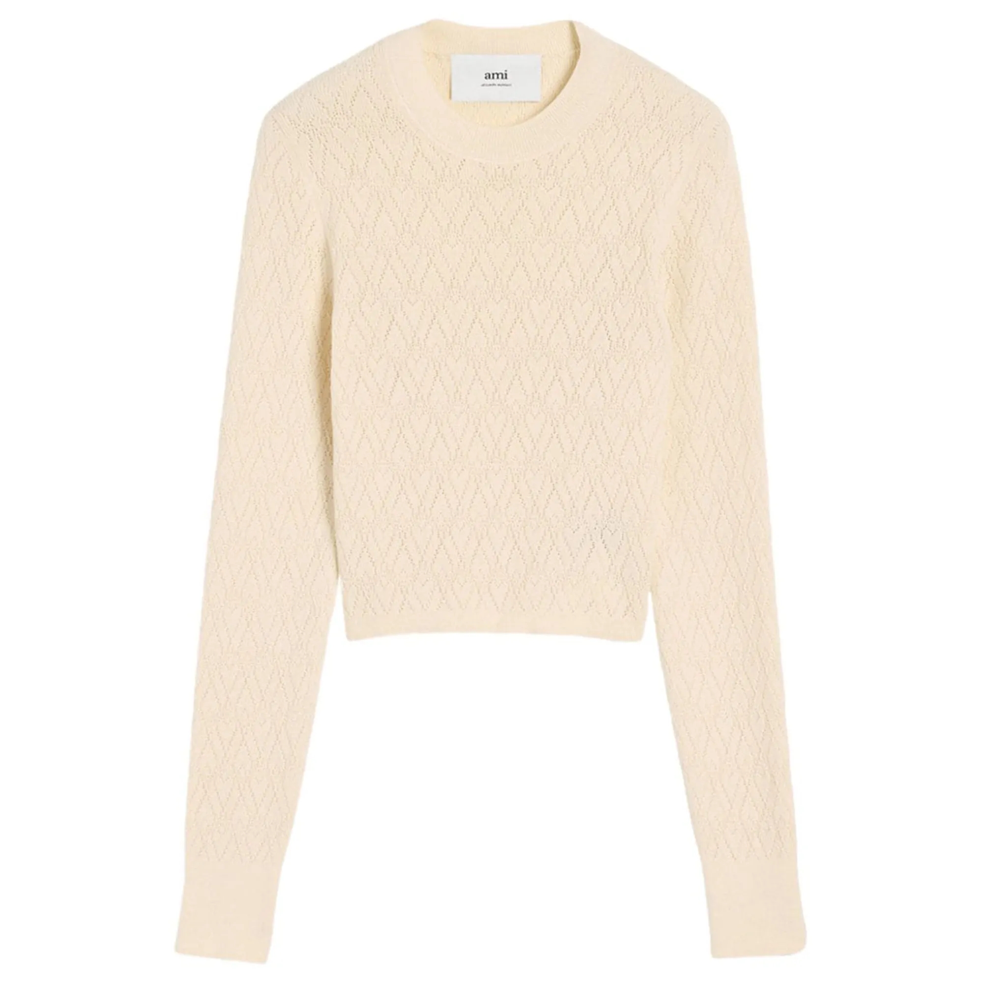 Ami De Coeur Pointelle Crew Neck Sweater