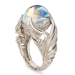 Angel Wings Moonstone Ring