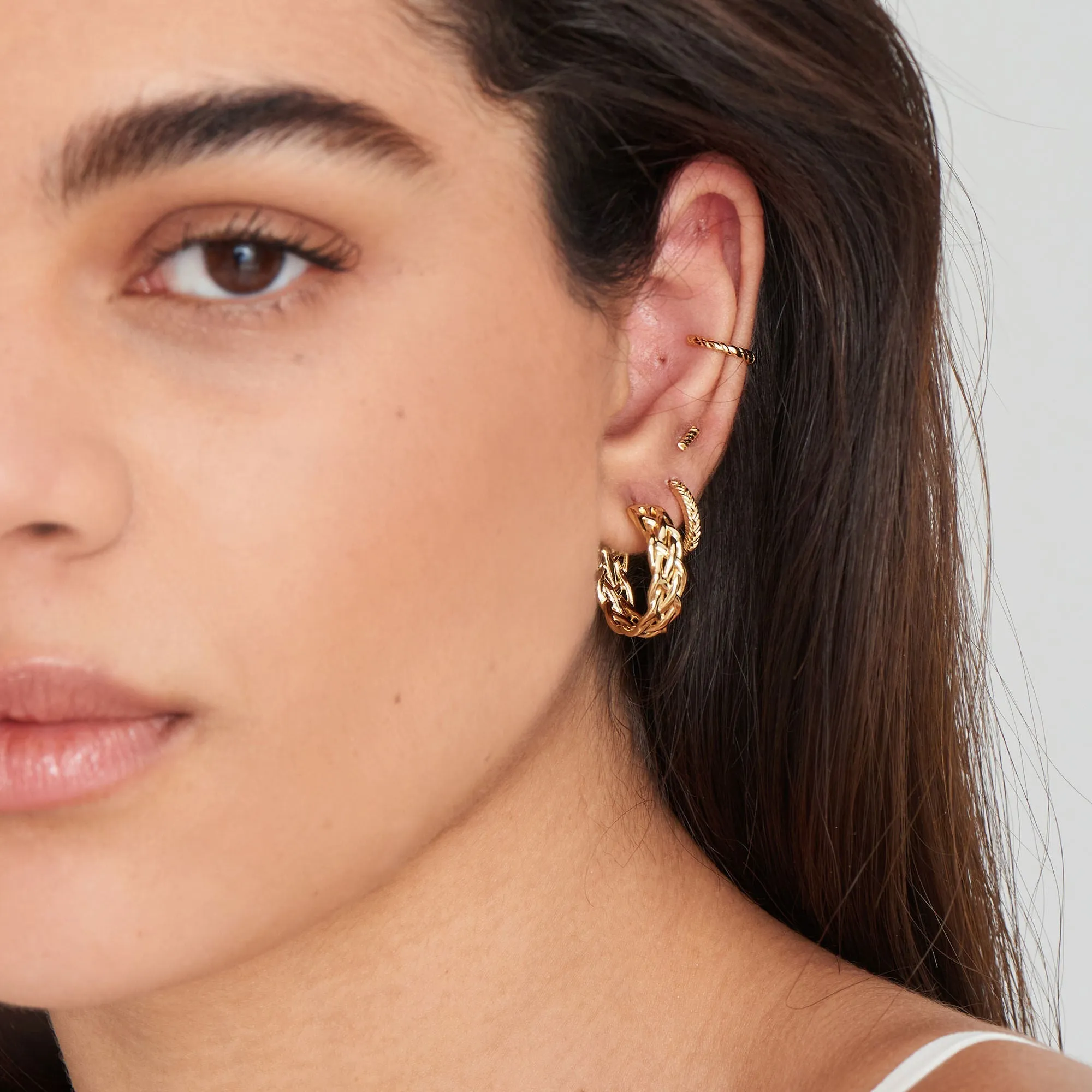 Ania Haie Gold Rope Huggie Hoop Earrings