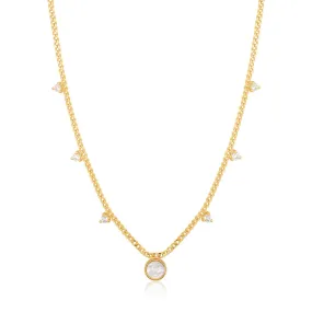 Ania Haie Mother Of Pearl Drop Disc Necklace - Gold