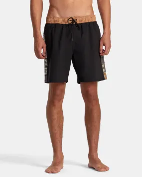 Apex Elastic Waist Boardshorts 17" - Black Camel