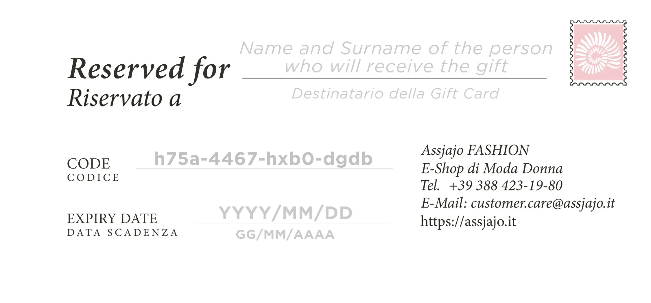 Assjajo FASHION Gift Card