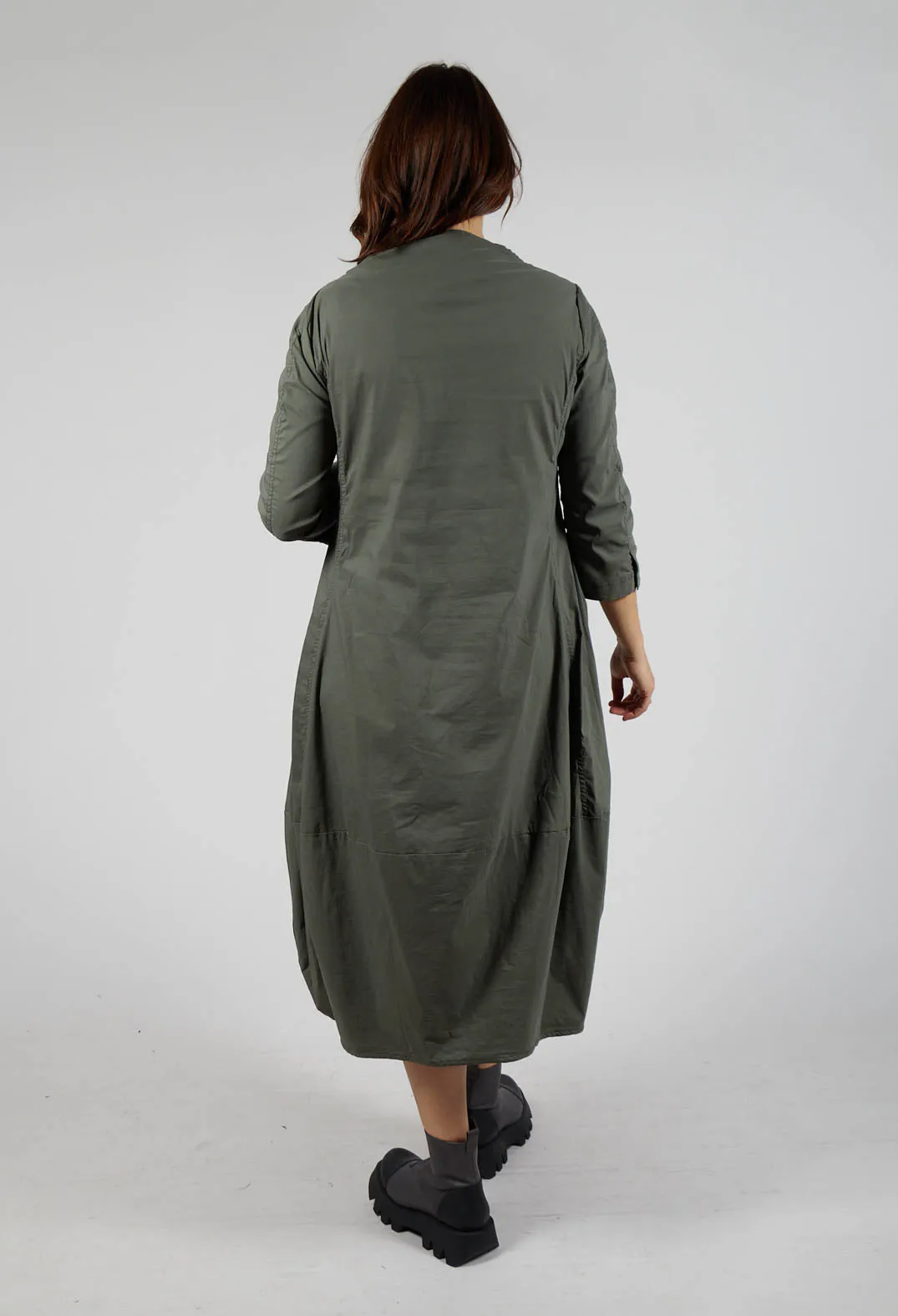 Balloon Hem Utility Dress in Camp