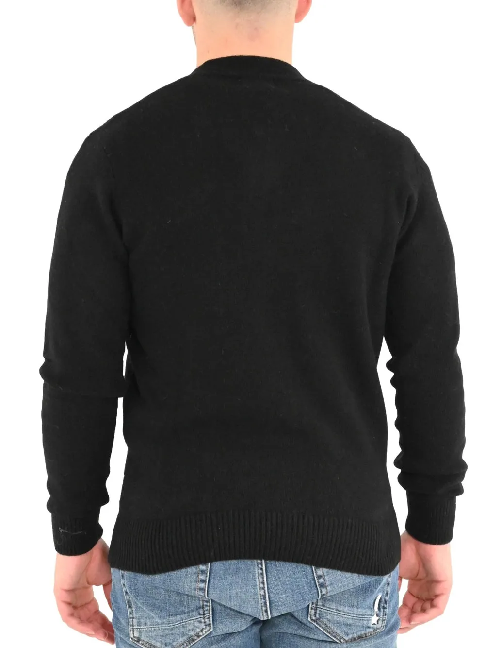 Berna M Cardigan V Lambswool - Nero