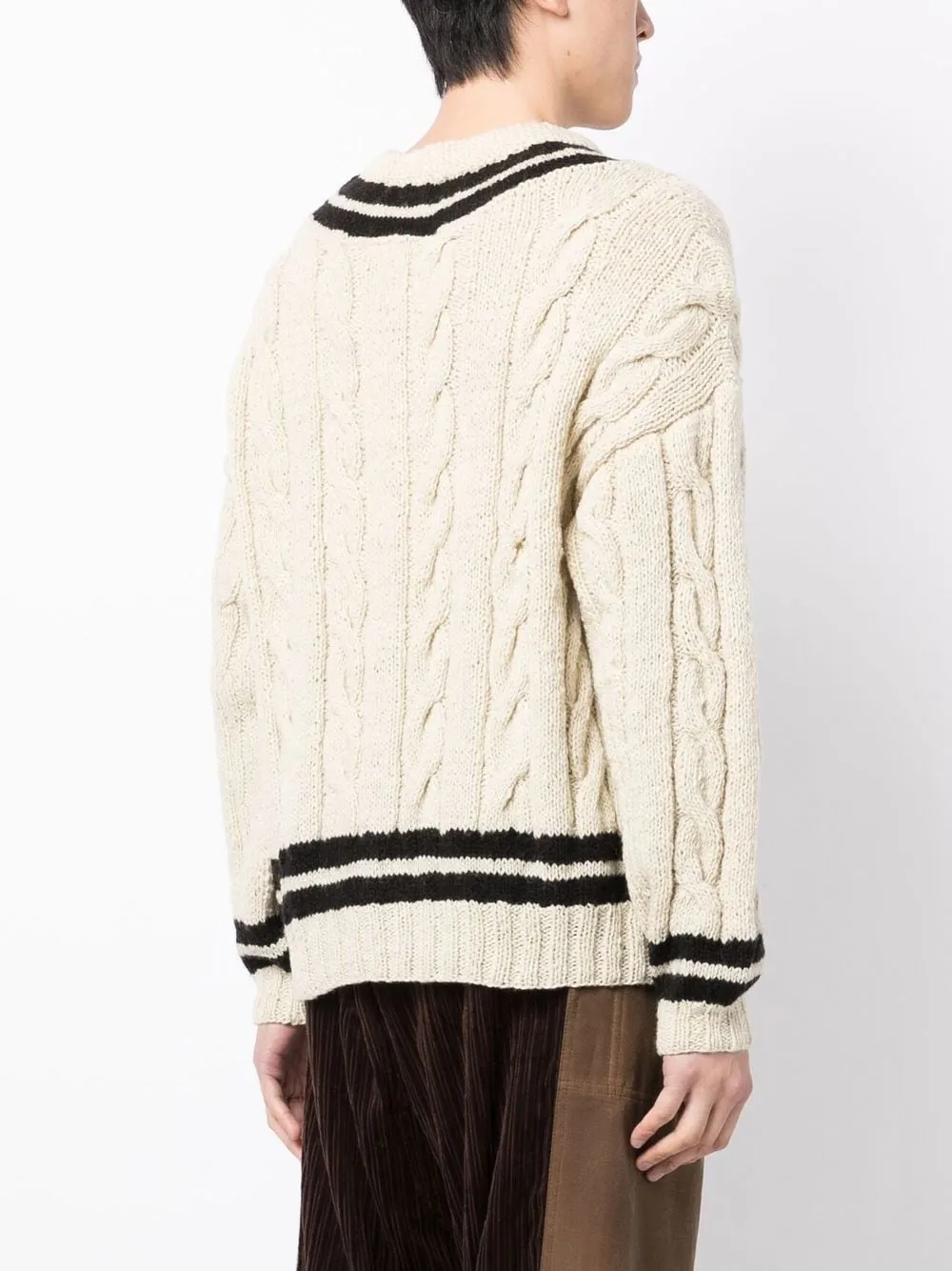 Cable-Knit V-Neck Jumper