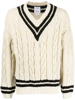 Cable-Knit V-Neck Jumper