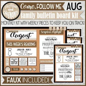 CFM D&C Family Bulletin Board Kit   FAUX Sheets {AUG 2021; neutrals} PRINTABLE