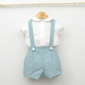 Conjunto bebé Florencia con peto y camisa cuello bebé