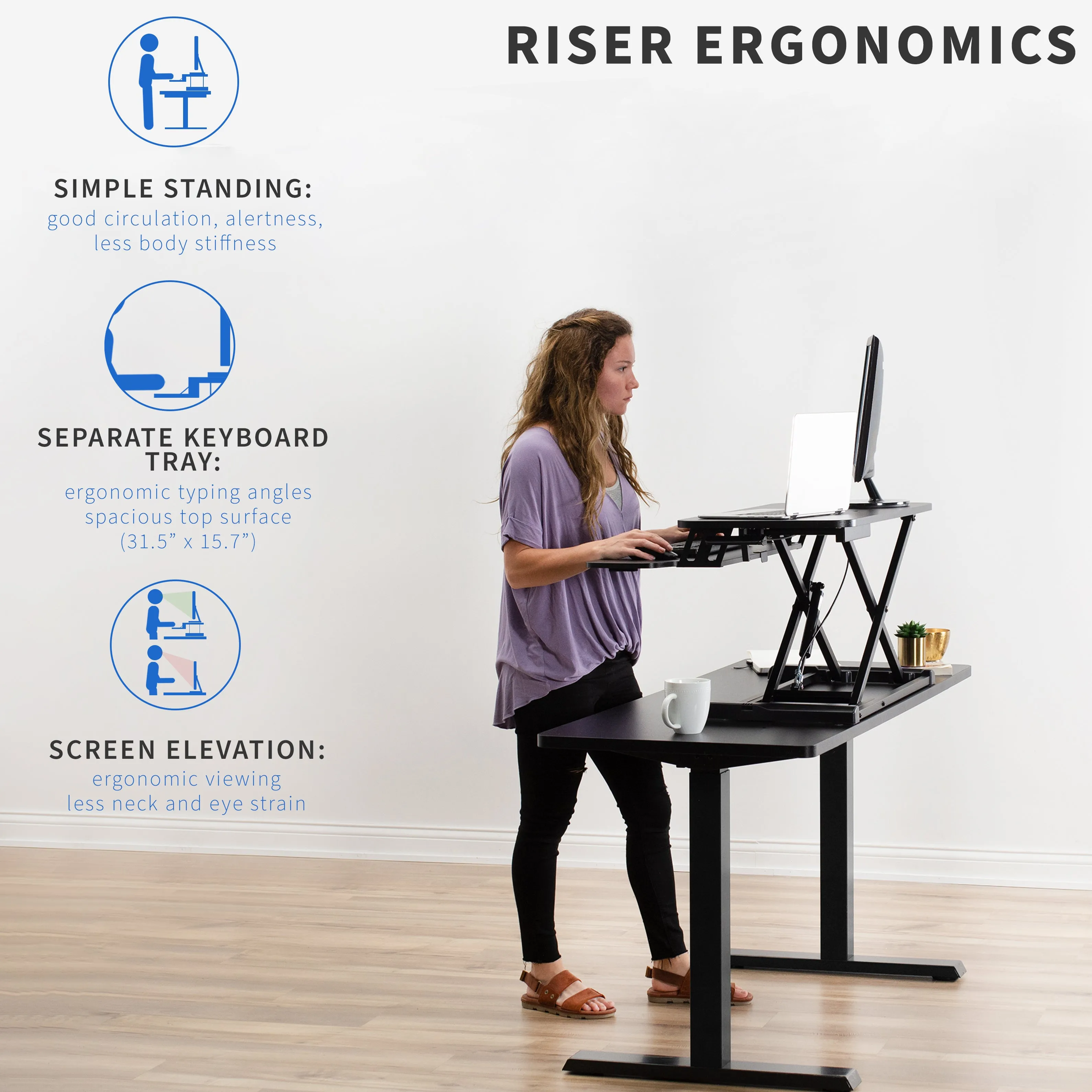 Corner Height Adjustable Desk Converter