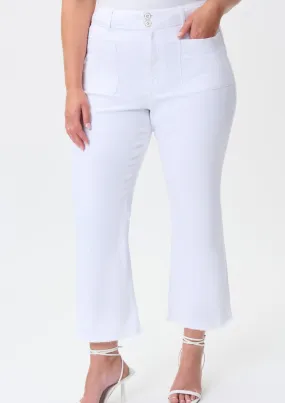 Cropped Flare Jean - White 232936