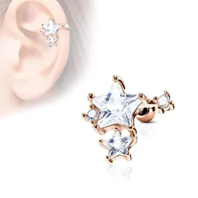 CZ Stars Cluster Top 316L Surgical Steel WildKlass Ear Cartilage Barbell Studs