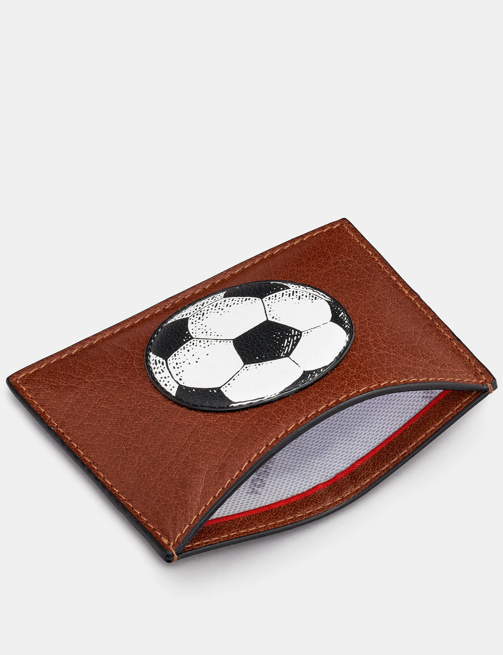 Football Brown Leather Academy Card Holder