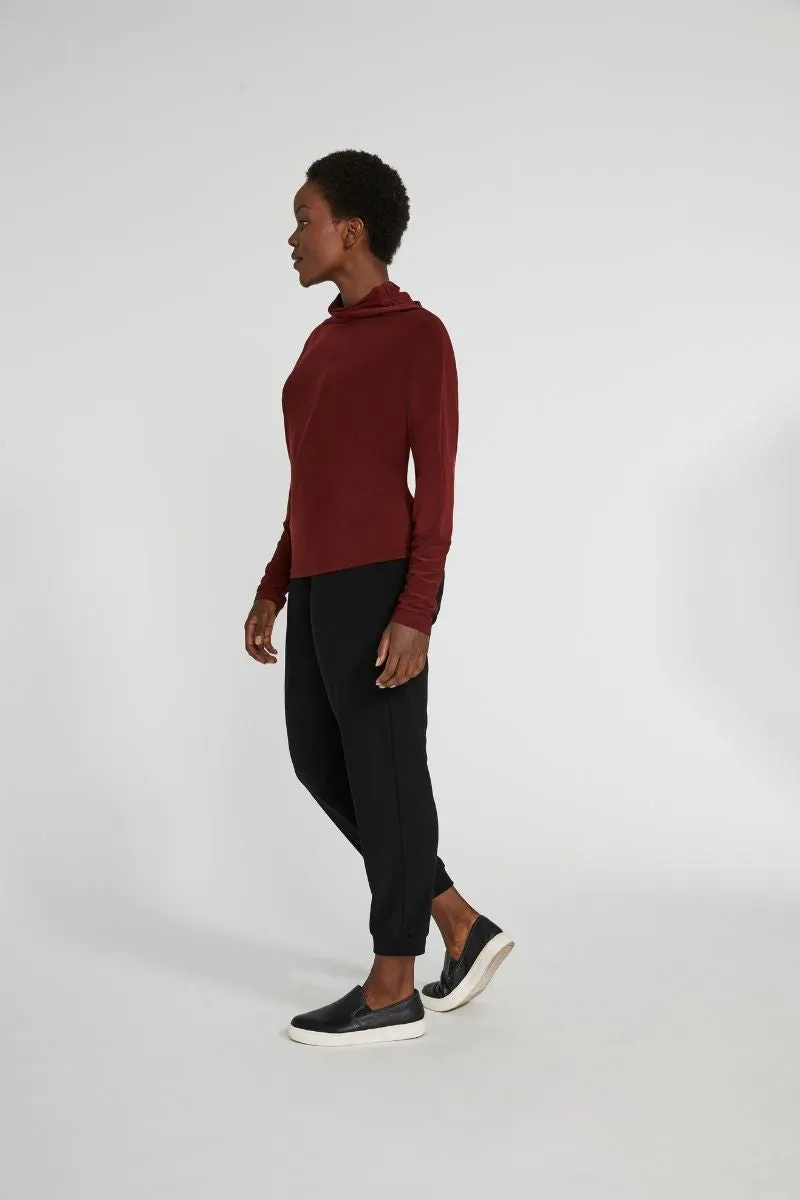 Funnel Neck Dolman T-shirt | Brick