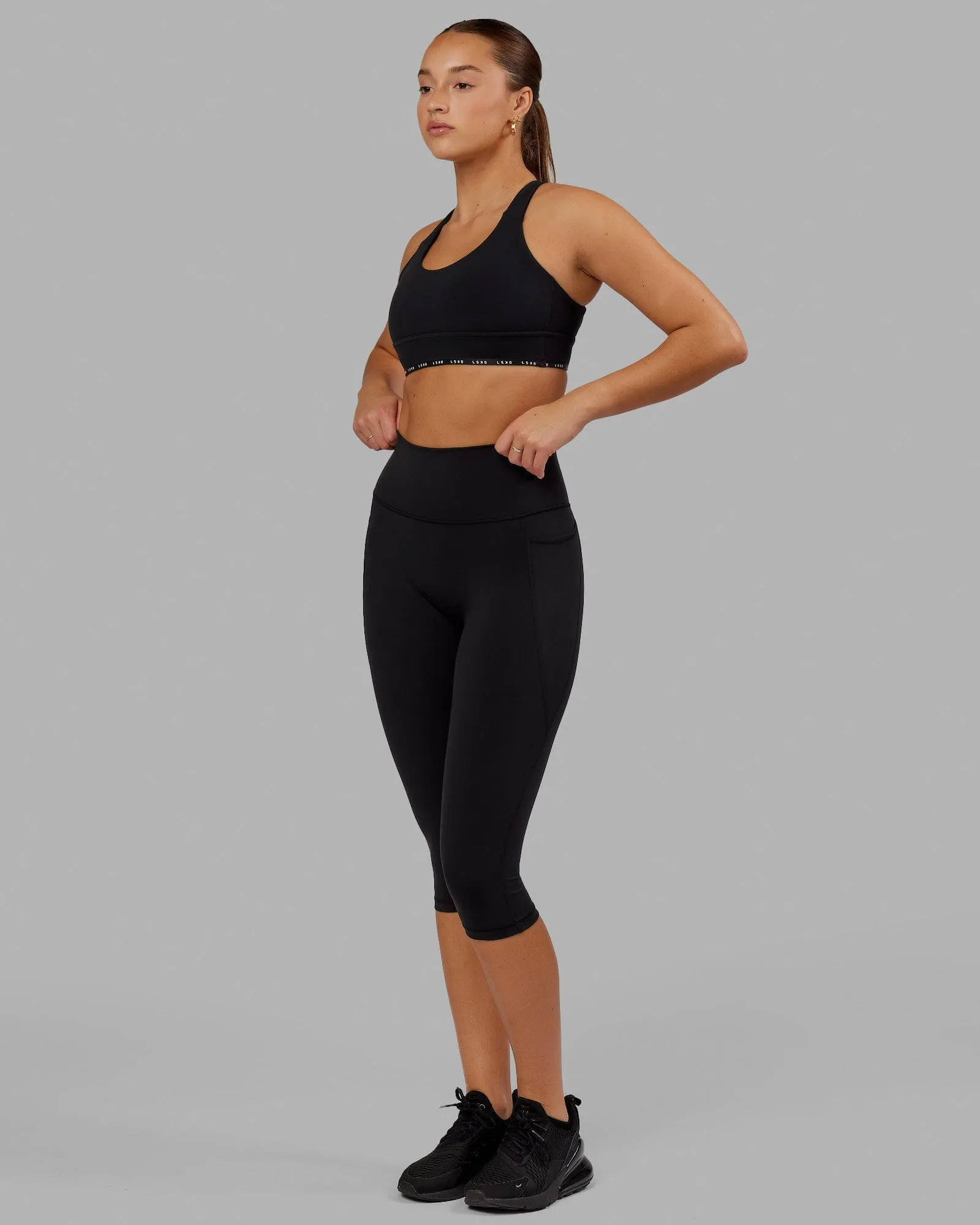 Fusion 3/4 Length Leggings - Black