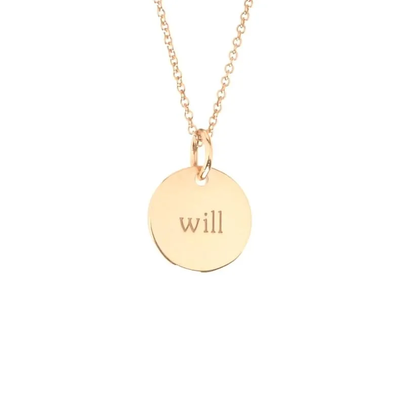 Gold Circle Necklace - 3 Names