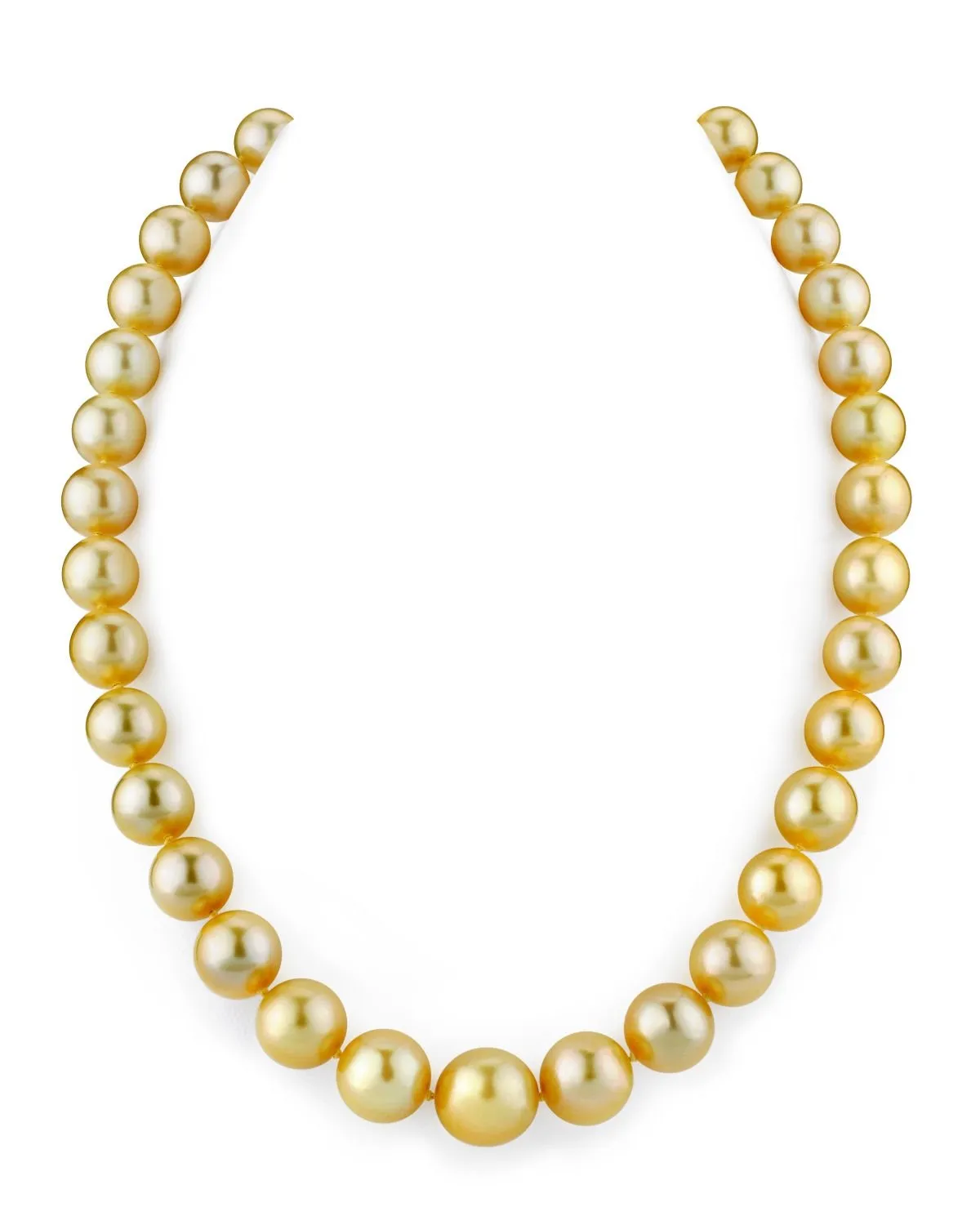 Golden Round South Sea Pearl Necklace, 10.0-12.0mm - AAA Quality