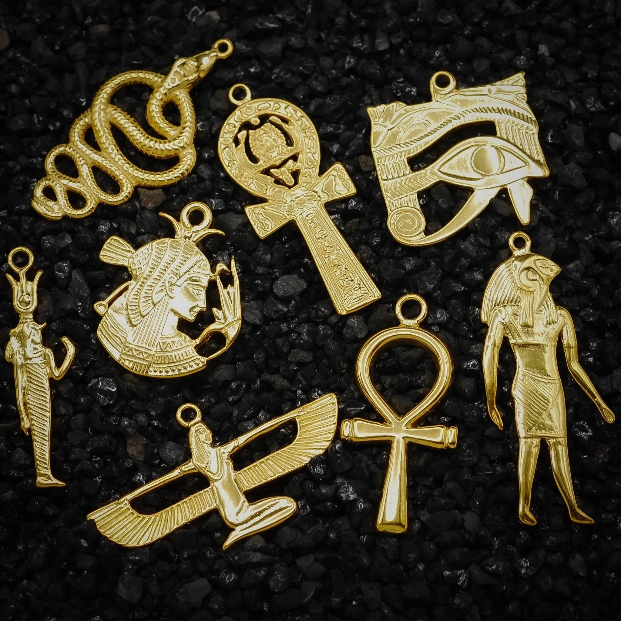 Hapi Nile God of Flooding Ancient Egyptian Charm | 925 Sterling Silver, Oxidized or 18K Gold Plated | Jewelry Making Pendant