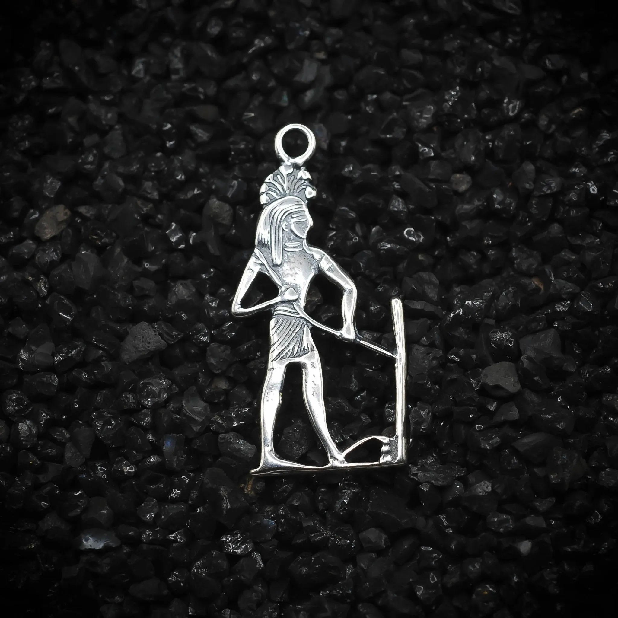 Hapi Nile God of Flooding Ancient Egyptian Charm | 925 Sterling Silver, Oxidized or 18K Gold Plated | Jewelry Making Pendant