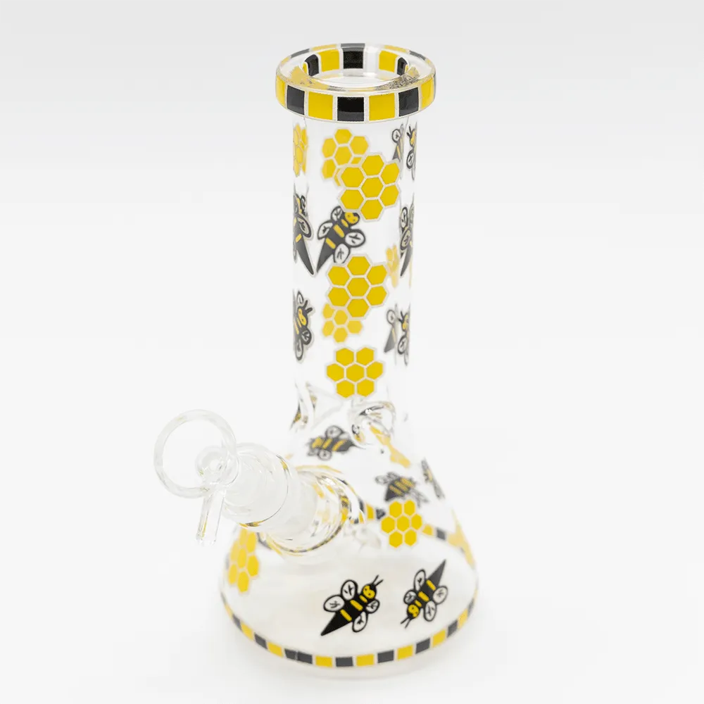 Honeycomb Bees Glass Bong