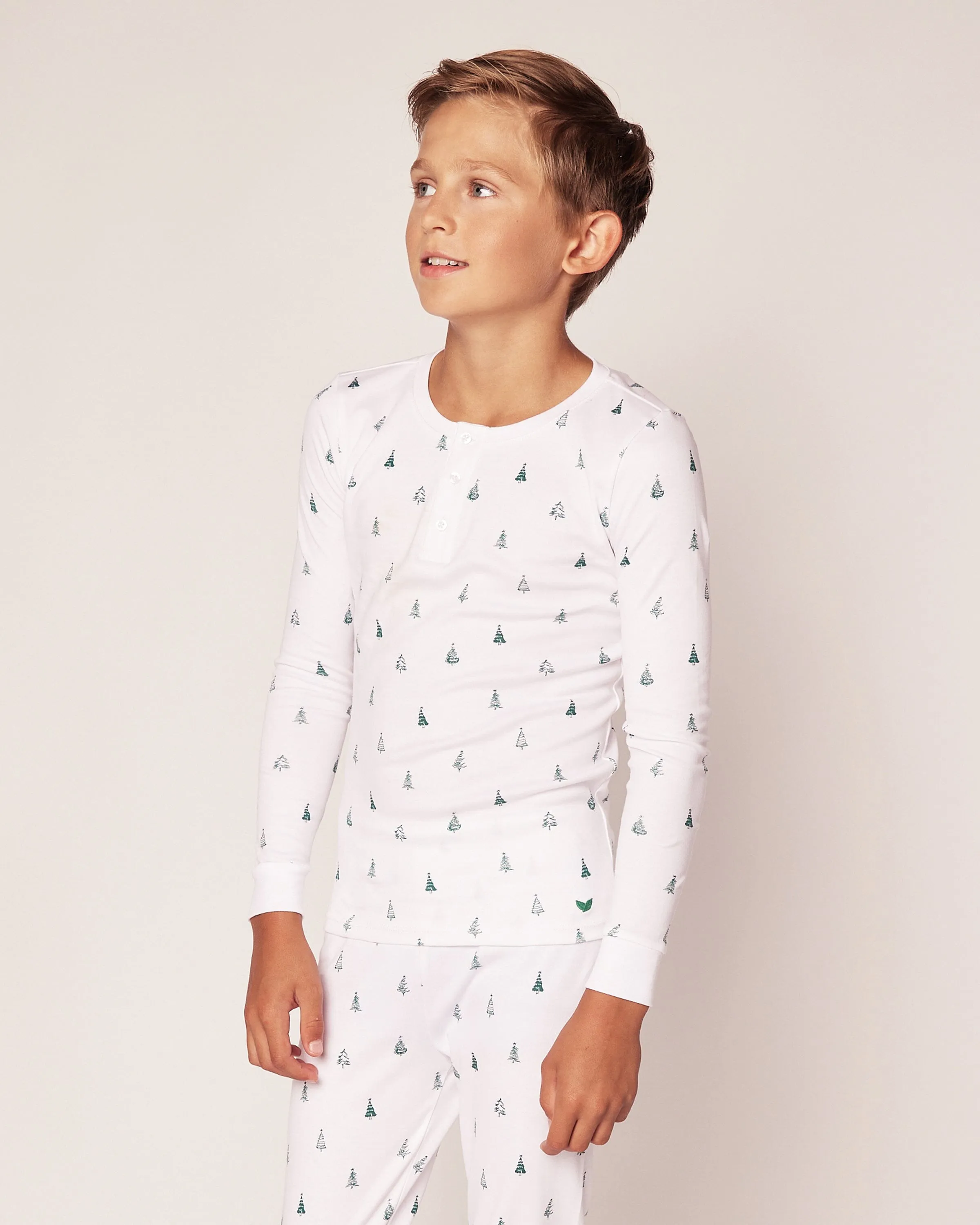 Kid's Pima Snug Fit Pajama Set | Evergreen Trees