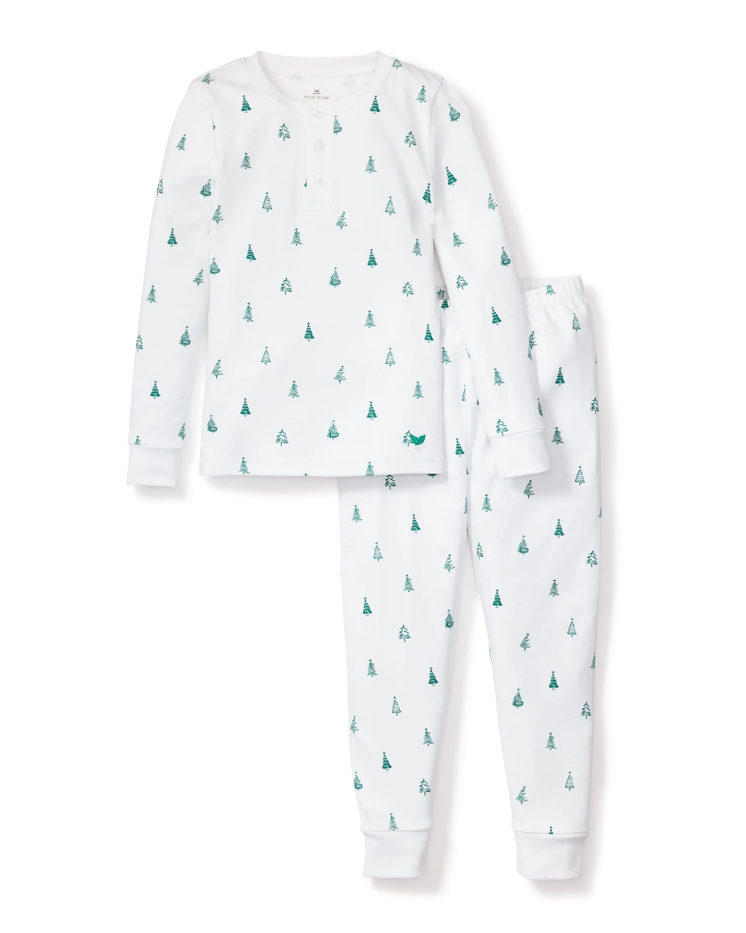 Kid's Pima Snug Fit Pajama Set | Evergreen Trees