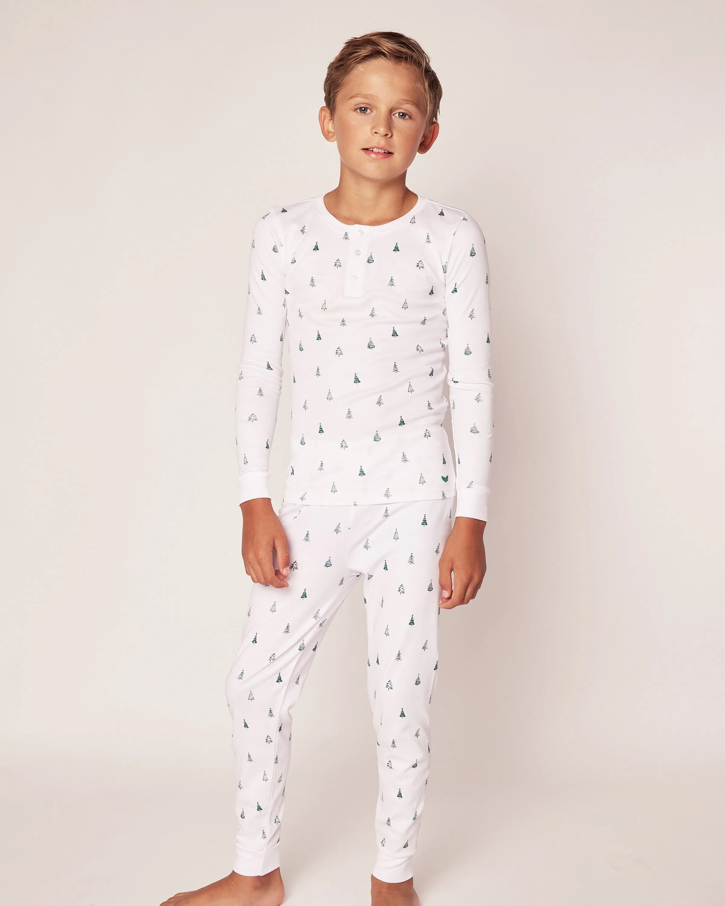 Kid's Pima Snug Fit Pajama Set | Evergreen Trees