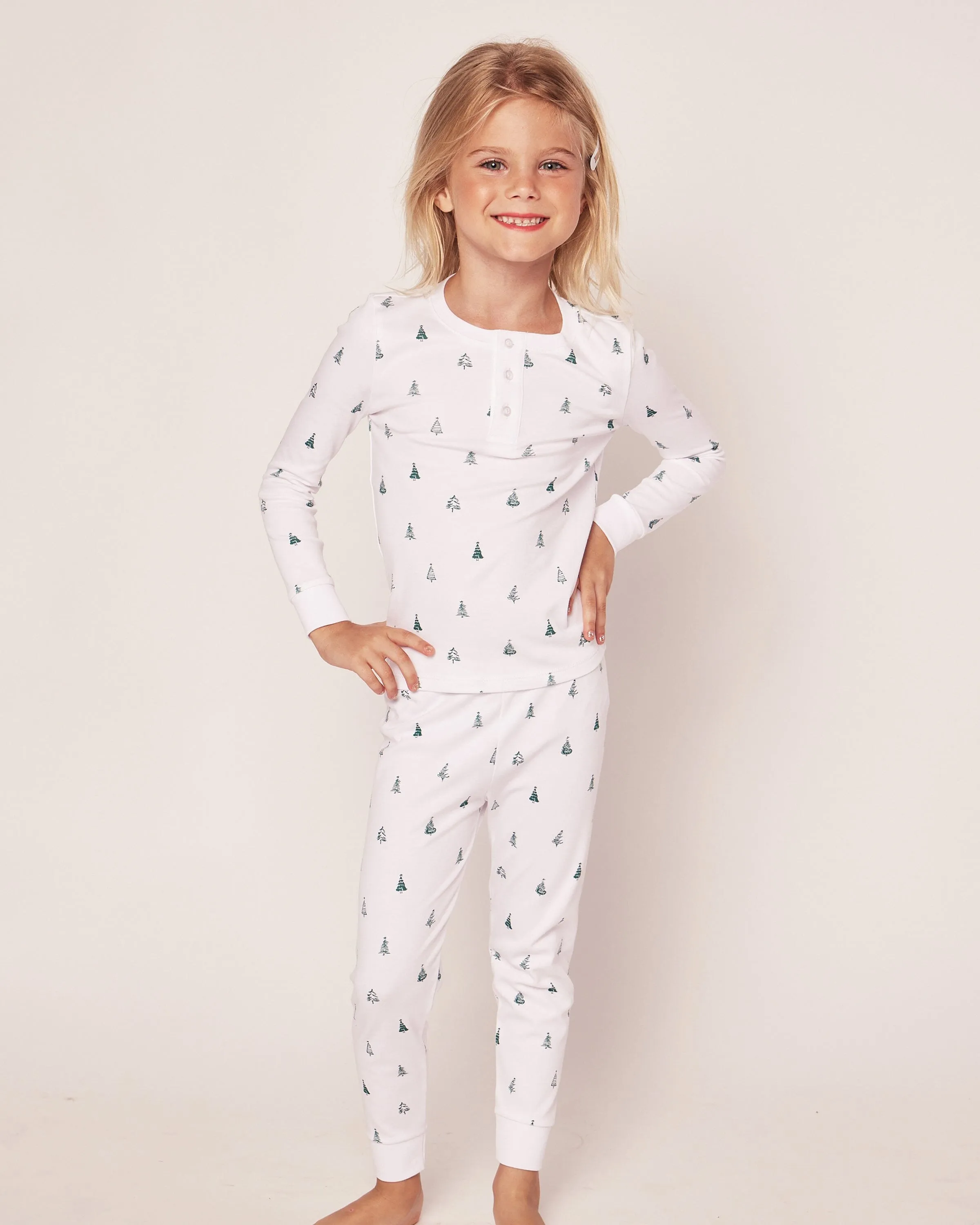 Kid's Pima Snug Fit Pajama Set | Evergreen Trees