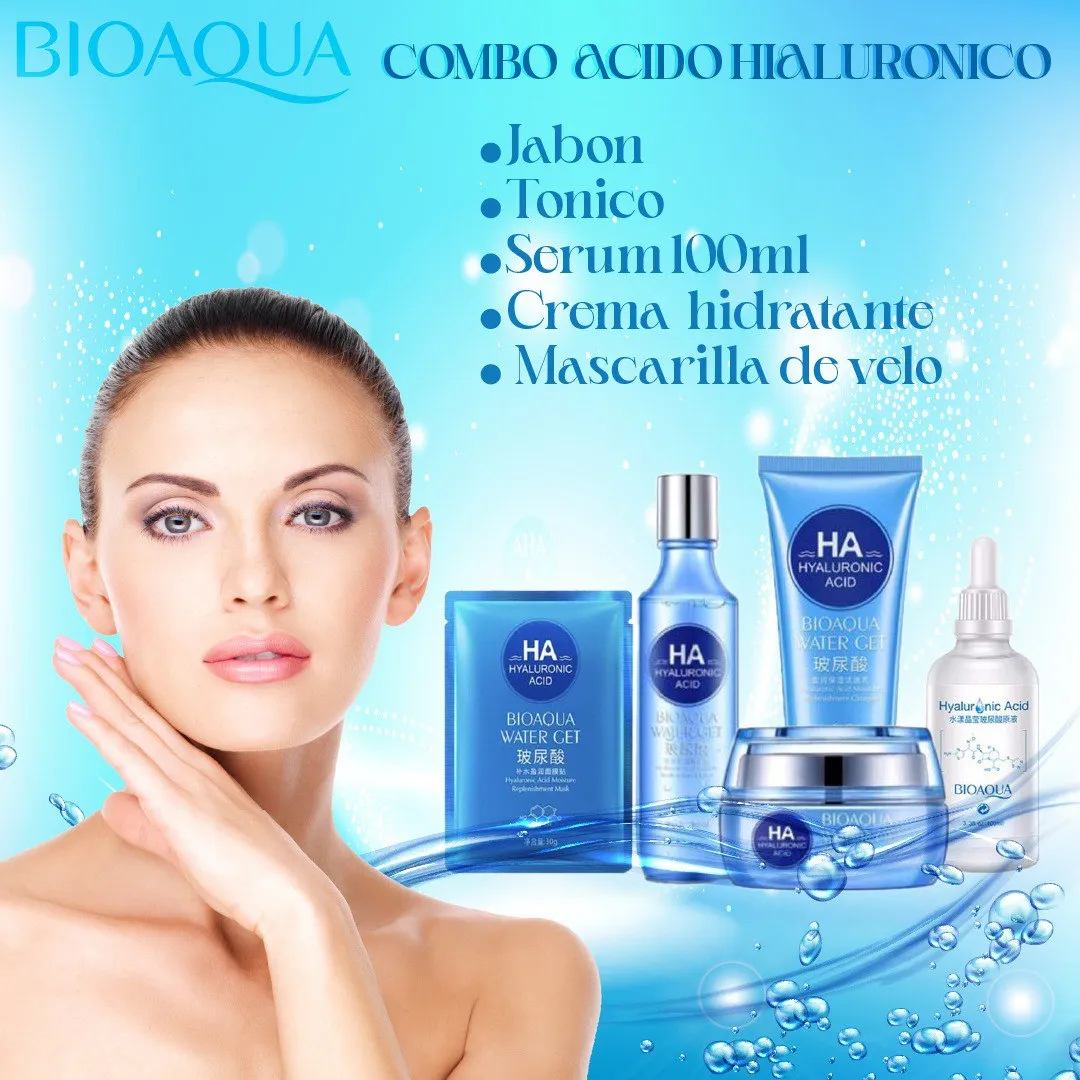 Kit x 5 Rutina Facial cido Hialurónico | Tratamiento Facial Anti-Edad - BIOAQUA