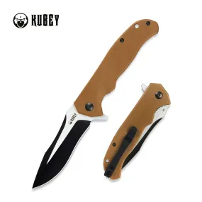 Kubey KU162G G10 Handle EDC Pocket Knife with 3.4 Drop Point D2 Blade