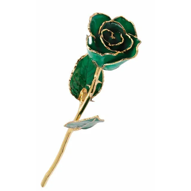 Laquered Rose - Emerald with Gold Trim