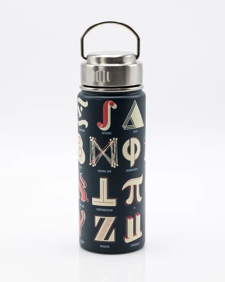 Math Alphabet 18oz Steel Bottle