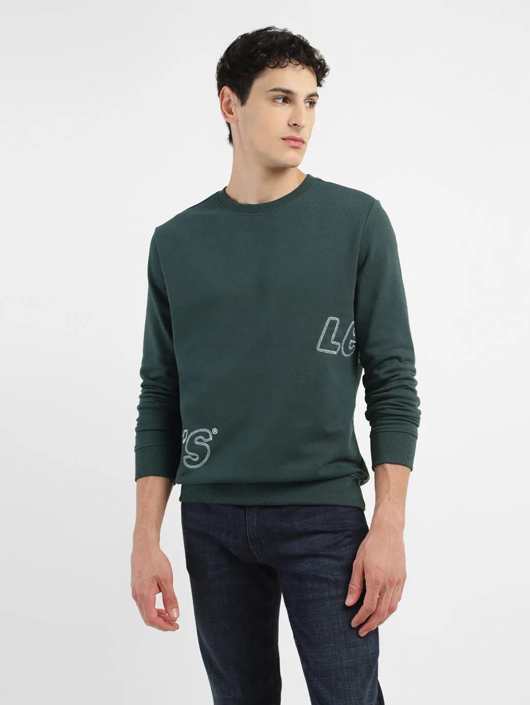 Men's Brand Logo Crew Neck Sweatshirt