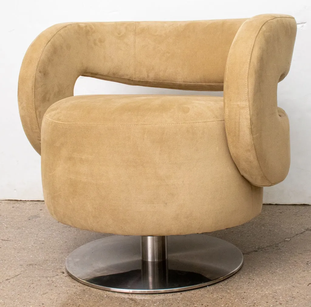 Milo Baughman Manner Swivel Chair