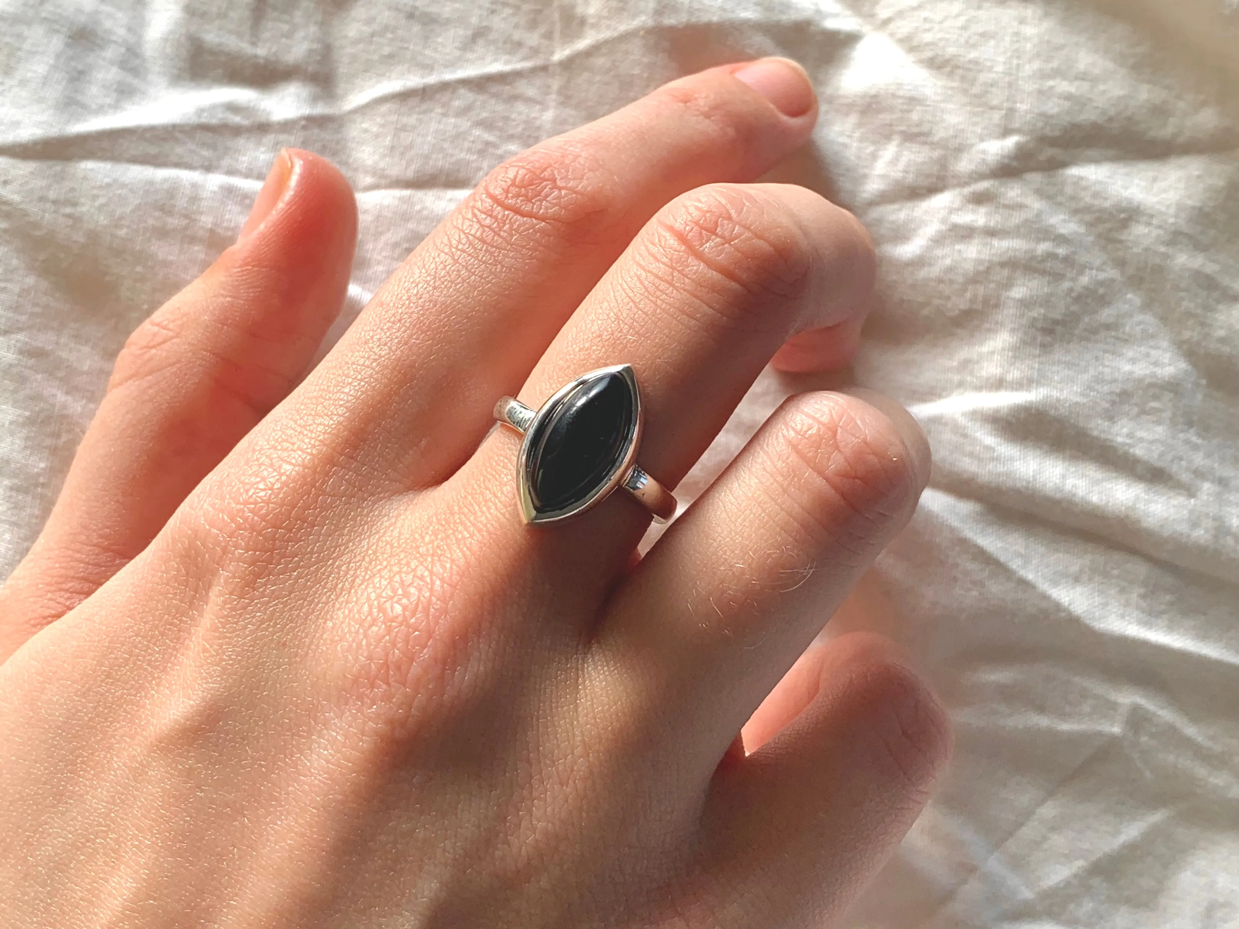 Onyx Ariel Ring - XS Marquise