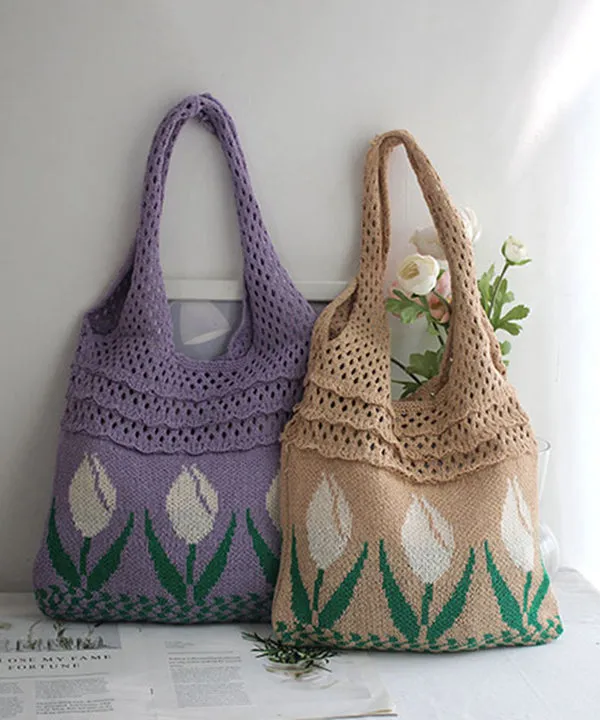 Original Hollowed Out Jacquard Knitted Shoulder Bag SX1030