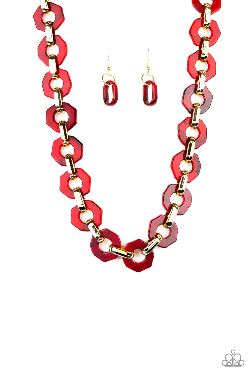 Paparazzi Accessories  - Fashionista Fever #N406 Peg - Red Necklace