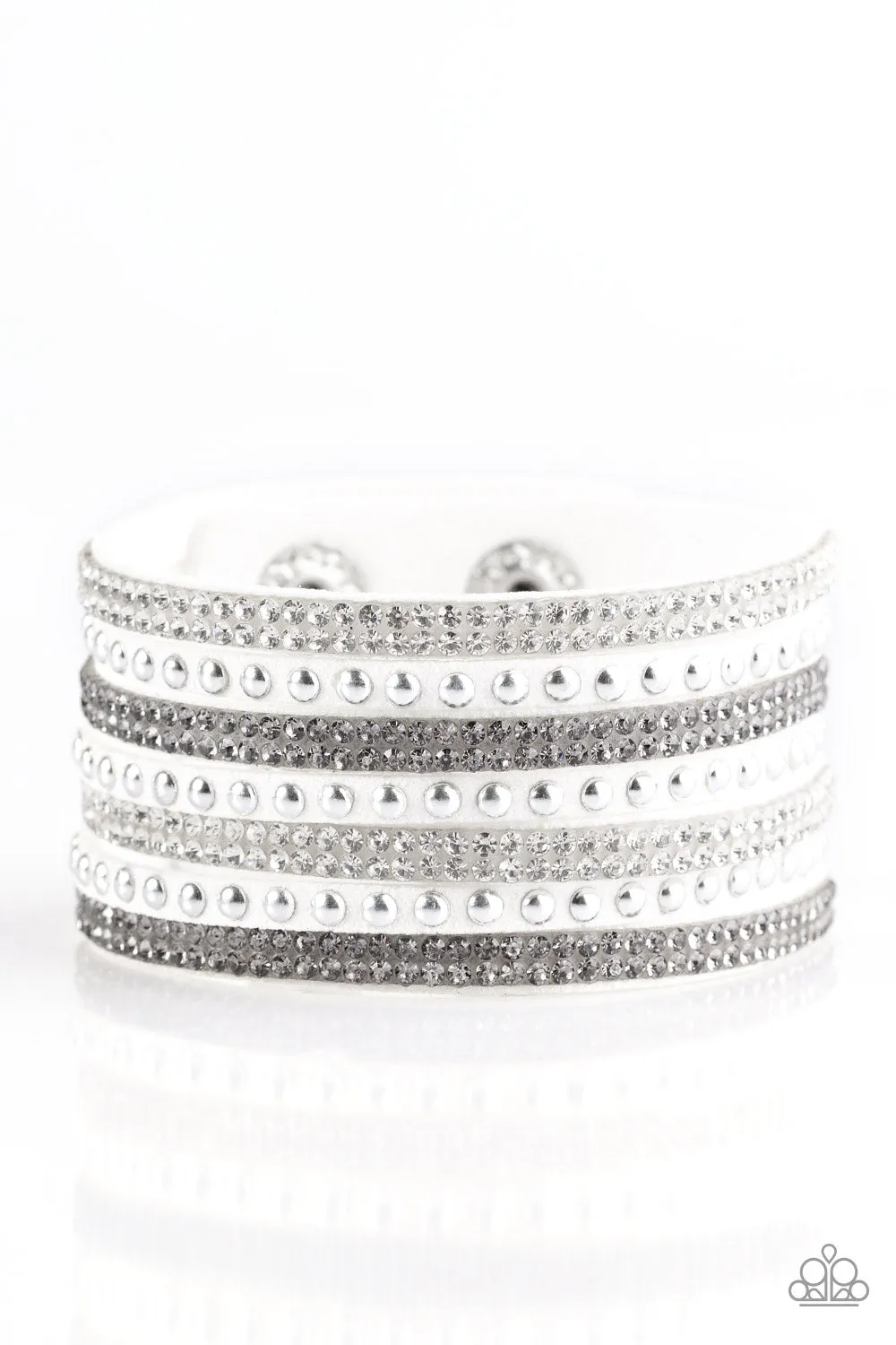 Paparazzi Accessories - Victory Shine #B331 - White Bracelet