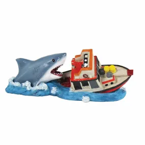 Penn-Plax Jaws Officially Licensed Fish Tank and Aquarium Decoration - Boat Attack - Small