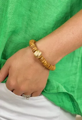 Peyton Wooden Beaded Bracelet in Brown