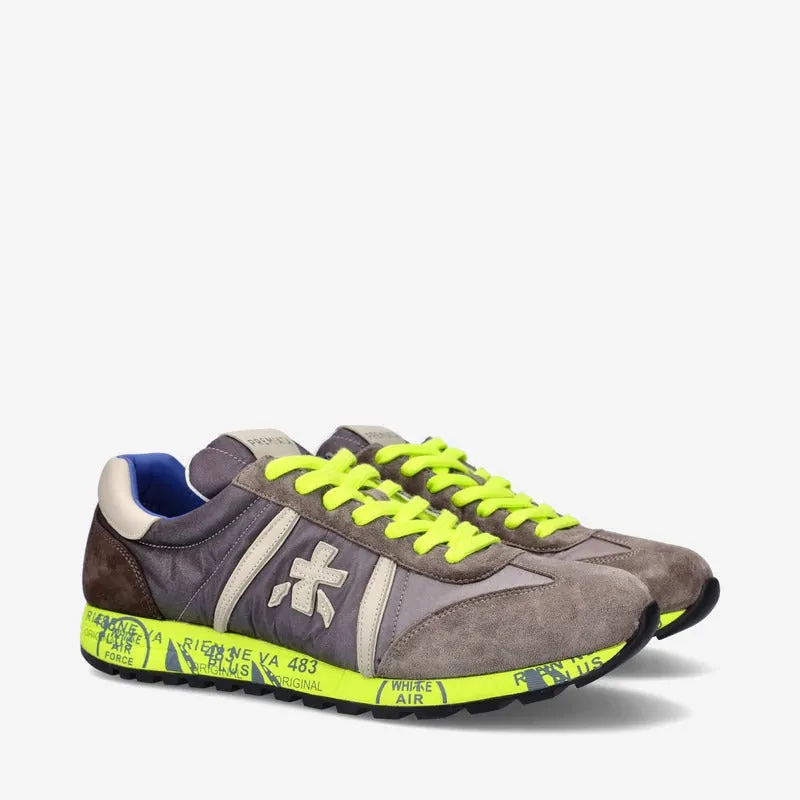 Premiata Lucy Grigio con dettagli Giallo Fluo LUC1313C VAR 1313E