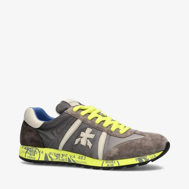 Premiata Lucy Grigio con dettagli Giallo Fluo LUC1313C VAR 1313E